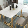 Splendid Modern Rectangle White Marble Dining Table
