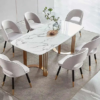 Rectangular White Marble Stone Dining Table Top, 6-Seater
