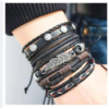 Leather Bracelet for Men Bracelets Leaf Feather Vintage Men Woman